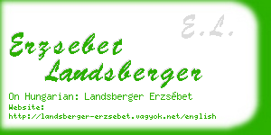 erzsebet landsberger business card